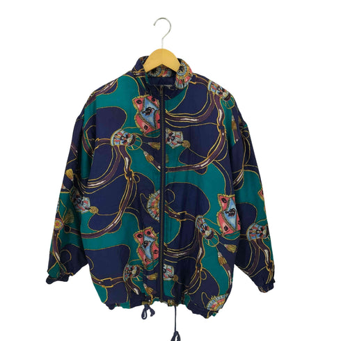 ロバートストック ROBERT STOCK 90s シルク100% ジップアップブルゾン メンズ M