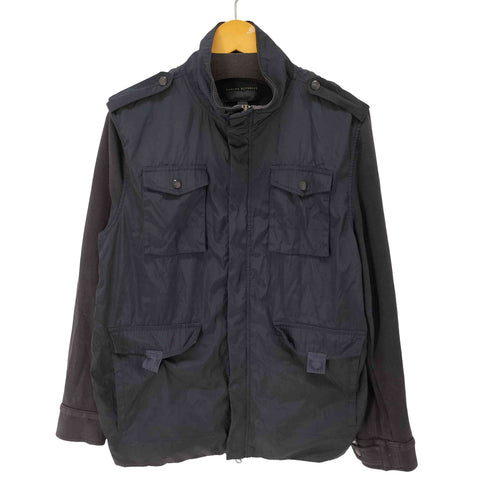 バナナリパブリック BANANA REPUBLIC 異素材切替 マルチポケット 比翼ジップ ミリタリー ジャケット ダブルジップ メンズ import:L