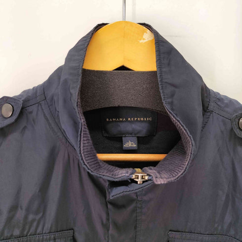 バナナリパブリック BANANA REPUBLIC 異素材切替 マルチポケット 比翼ジップ ミリタリー ジャケット ダブルジップ メンズ import:L