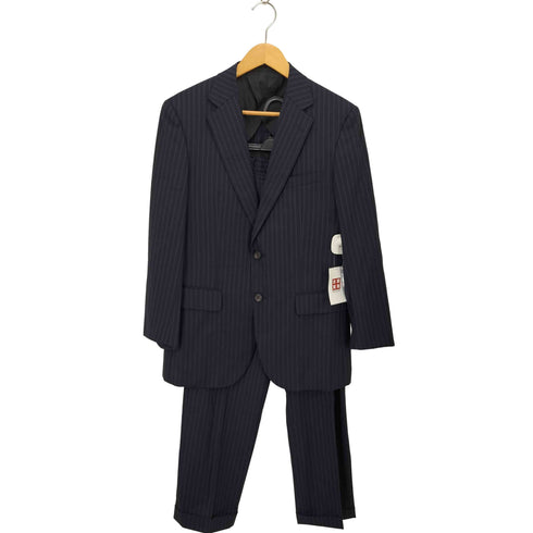 バーバリーロンドン BURBERRY LONDON ストライプ シルク混 ウール 2Bテーラードジャケット スーツセットアップ メンズ