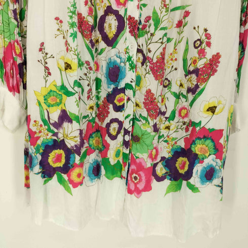 スカラー ScoLar 花柄 L/S ビックシルエット シャツ レディース JPN:M