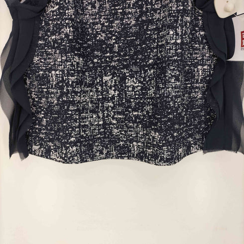 ランバンオンブルー LANVIN en Bleu サイドシアー バックジップ ツイード ノースリーブカットソー レディース EUR:38