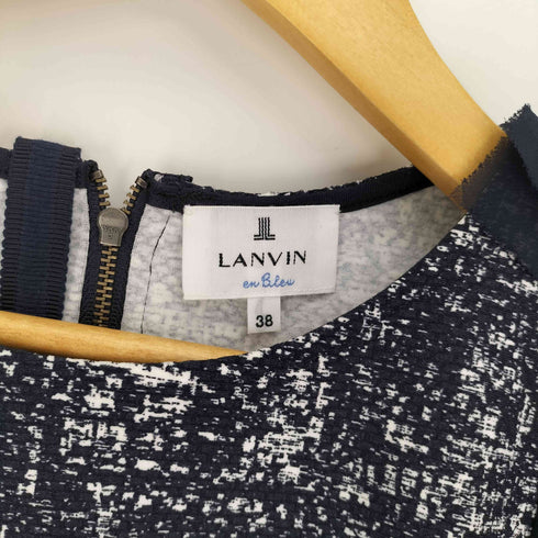 ランバンオンブルー LANVIN en Bleu サイドシアー バックジップ ツイード ノースリーブカットソー レディース EUR:38