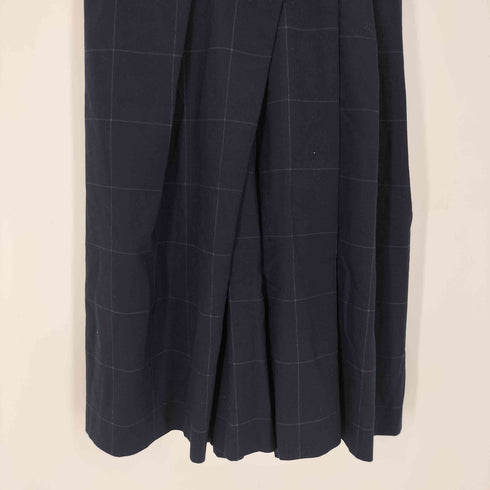 ランバンオンブルー LANVIN en Bleu Vネック タック チェック柄 ノースリーブワンピース レディース EUR:38