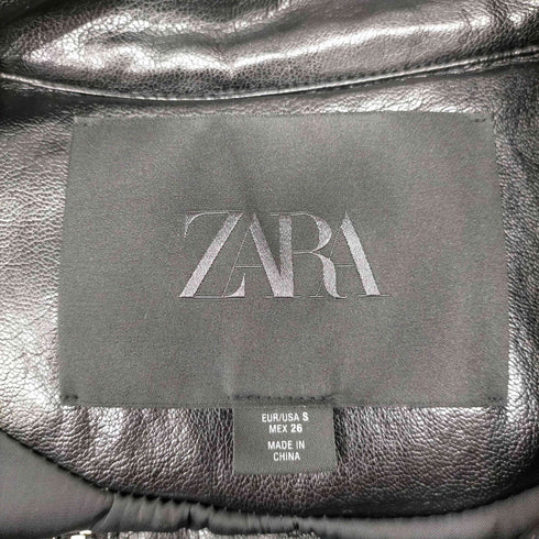 ザラ ZARA COLLECTION FAUX LEATHER BOMBER JACKET フェイクレザー ボンバー ジャケット レディース import:S