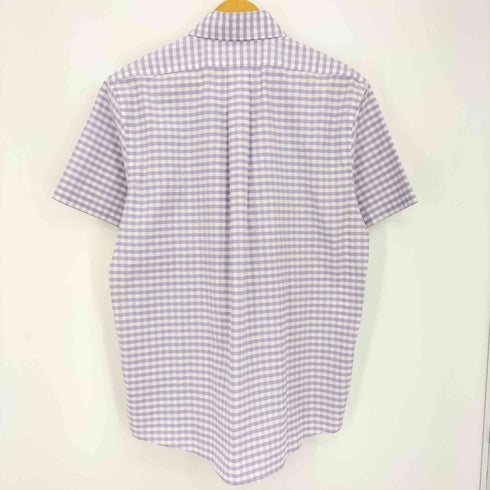ブルックスブラザーズ BROOKS BROTHERS REGULAR NON-IRON STRETCH ロゴ刺繍 ギンガムチェック 半袖 ボタンダウンシャツ メンズ import:M