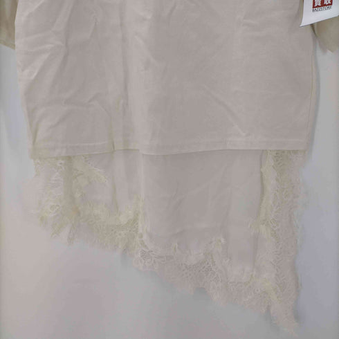 ザラ ZARA COMBINATION LACE T-SHIRT レースコンビ Tシャツ レディース import:M