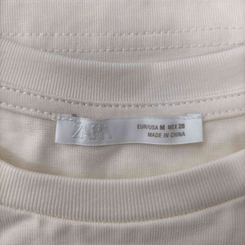 ザラ ZARA COMBINATION LACE T-SHIRT レースコンビ Tシャツ レディース import:M