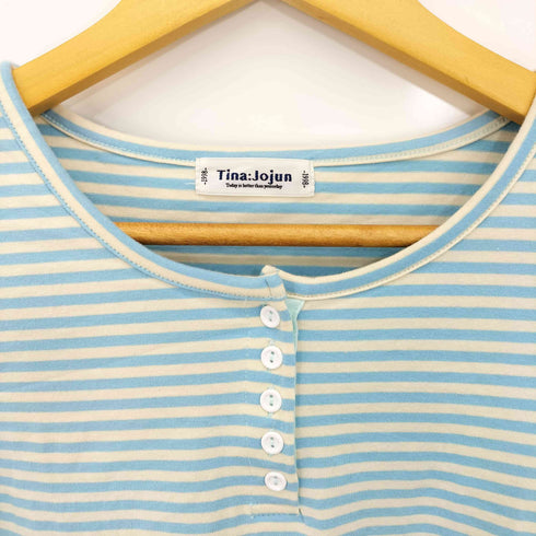 ティーナジョジュン TINA:JOJUN 26ss ボーダー ヘンリーネック カットソー レディース JPN:M