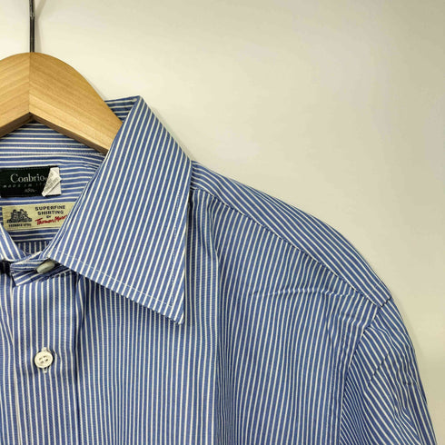 トーマスメイソン thomas mason イタリア製 ストライプ L/S ドレスシャツ メンズ import:XL