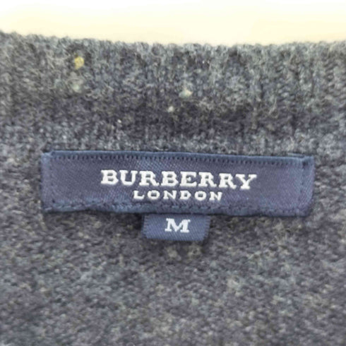 バーバリーロンドン BURBERRY LONDON ホース刺繍 アーガイル柄 ウールクルーネックニット レディース import:M