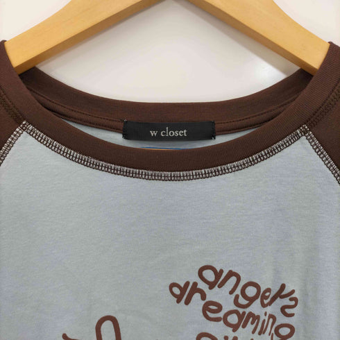 ダブルクローゼット w closet 26ss ANGEL BLUE ナカムラくん落書きラグランTシャツ レディース FREE