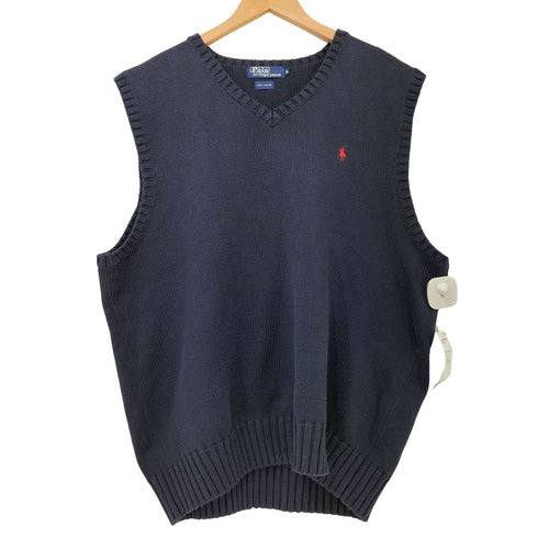 ポロバイラルフローレン Polo by RALPH LAUREN 90s スモールポニー刺繍 コットンニットベスト メンズ 3L