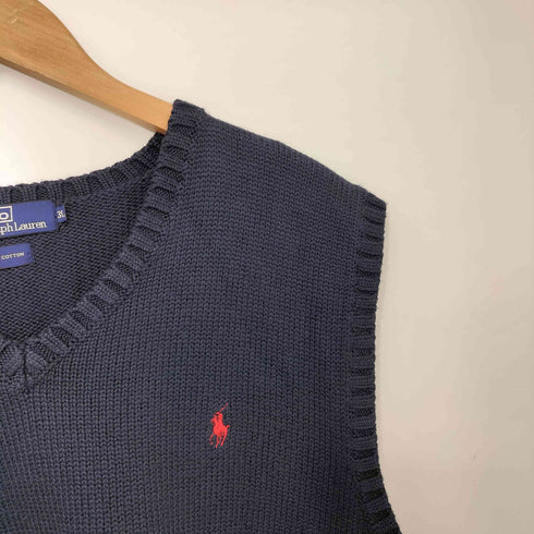 ポロバイラルフローレン Polo by RALPH LAUREN 90s スモールポニー刺繍 コットンニットベスト メンズ 3L