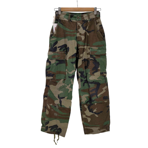 ユーエスアーミー U.S. ARMY 90S HOT WEATHER WOODLAND ウッドランドカモ 迷彩柄 BDU リップストップ カーゴ パンツ 1991年製 レディース X-SMALL X-SHORT