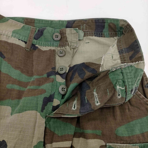 ユーエスアーミー U.S. ARMY 90S HOT WEATHER WOODLAND ウッドランドカモ 迷彩柄 BDU リップストップ カーゴ パンツ 1991年製 レディース X-SMALL X-SHORT