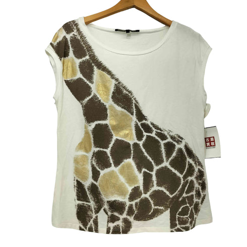 マックスマーラウィークエンド MAX MARA WEEKEND キリン ジラフ ゴールドフォイル プリント ノースリーブ Tシャツ レディース JPN:L