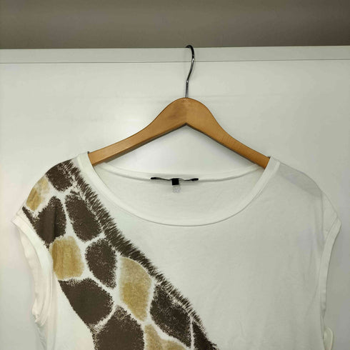 マックスマーラウィークエンド MAX MARA WEEKEND キリン ジラフ ゴールドフォイル プリント ノースリーブ Tシャツ レディース JPN:L