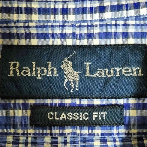 ラルフローレン RALPH LAUREN CLASSIC FIT ポニー 刺繍 チェック ボタンダウン L/S シャツ メンズ import:XL 17