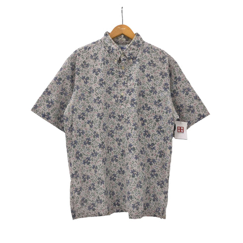 レインスプーナー Reyn Spooner 90S 水着タグ ハイビスカス柄 花柄 プルオーバー ボタンダウン S/S アロハ シャツ メンズ