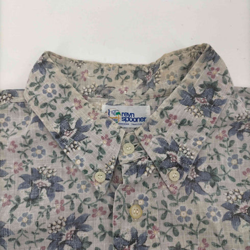 レインスプーナー Reyn Spooner 90S 水着タグ ハイビスカス柄 花柄 プルオーバー ボタンダウン S/S アロハ シャツ メンズ