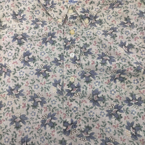 レインスプーナー Reyn Spooner 90S 水着タグ ハイビスカス柄 花柄 プルオーバー ボタンダウン S/S アロハ シャツ メンズ