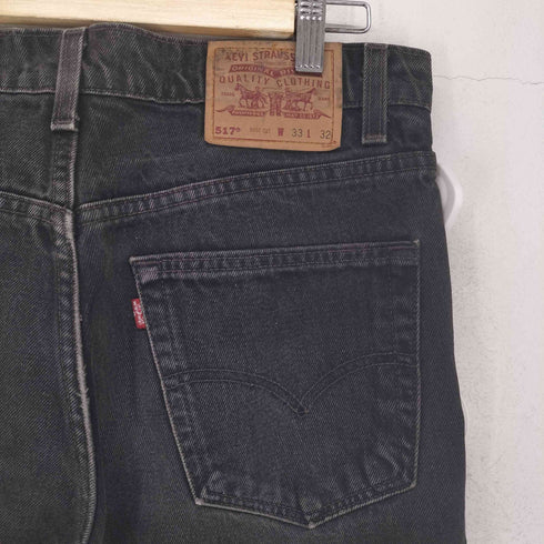 リーバイス Levis 90s USA製 98年製 ボタン裏575 517 BOOT CUT ジップフライブラックデニムパンツ メンズ W33L32