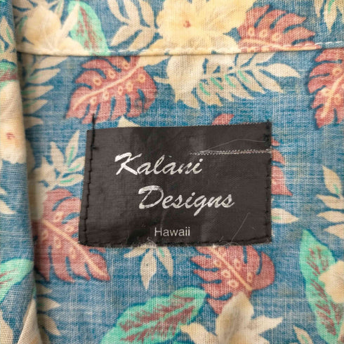 Kalani Designs リバーシブル ハイビスカス柄 花柄 開襟オープンカラー アロハ シャツ メンズ