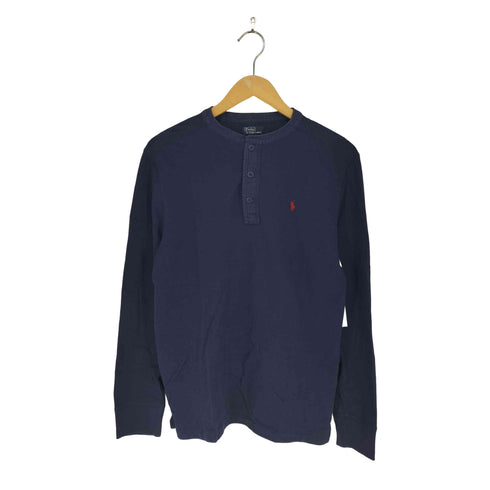 ポロバイラルフローレン Polo by RALPH LAUREN 90s ポニー刺繍ヘンリーネックカットソー メンズ L