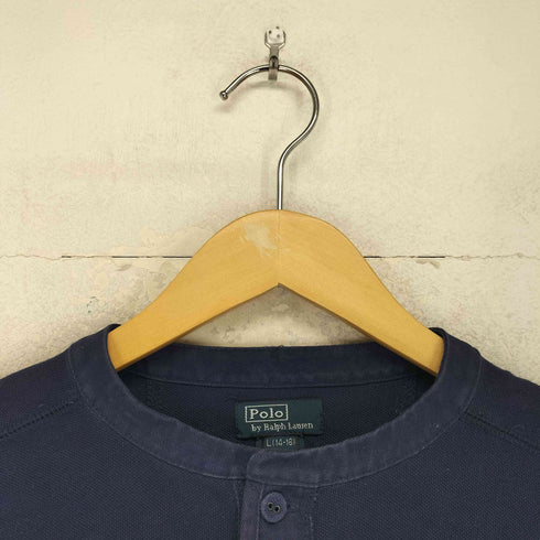 ポロバイラルフローレン Polo by RALPH LAUREN 90s ポニー刺繍ヘンリーネックカットソー メンズ L
