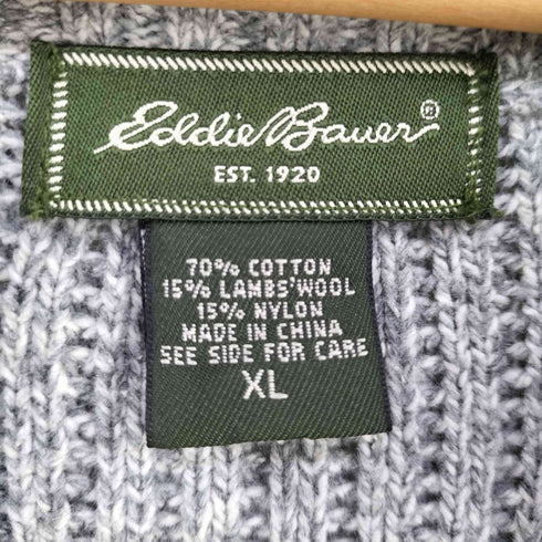 エディーバウアー Eddie Bauer 00S ハーフジップ エルボーパッチ ニット トップス メンズ import:XL