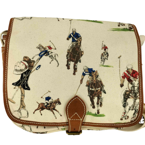 ラルフローレン RALPH LAUREN ポロ イラスト キャンバス地 ショルダーバッグ メンズ