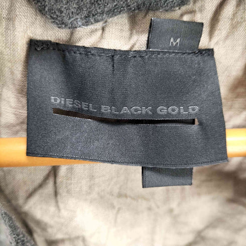 ディーゼルブラックゴールド DIESEL BLACK GOLD リネン混 縮絨 袖レザー切替 トレンチコート メンズ import:M