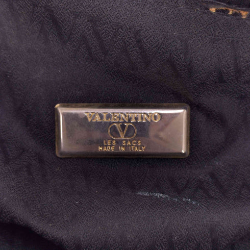 ヴァレンティノガラヴァーニ VALENTINO GARAVANI ロゴ型押し シボ革 レザー ショルダーバッグ レディース