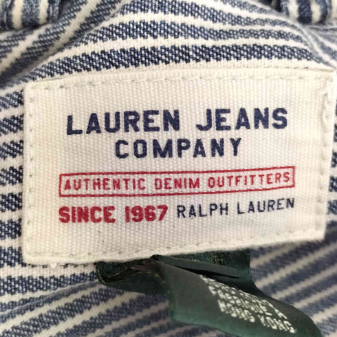 ローレンジーンズカンパニー LAUREN JEANS COMPANY 00s 香港製 ヒッコリーストライプ サイドジップ ファイヤーマン カバーオール メンズ import:L