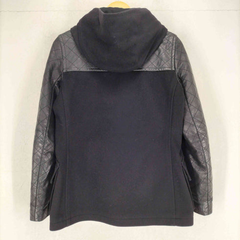セオリー theory lamb leather cashmere カシミヤ混 ラムレザー トグルボタン ダッフルコート レディース S