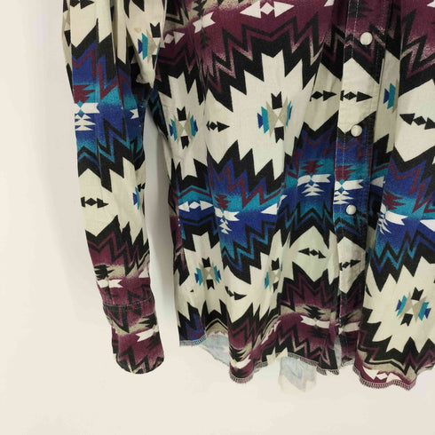 ラングラー Wrangler 90s ネイティブ柄 コットン ウエスタンシャツ メンズ X-LONG TAILS