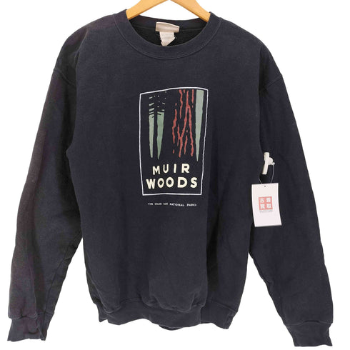ヘインズ Hanes 90S メキシコ製 ULTIMATE COTTON Printpro MUIR WOODS プリント クルーネックスウェット メンズ import:S