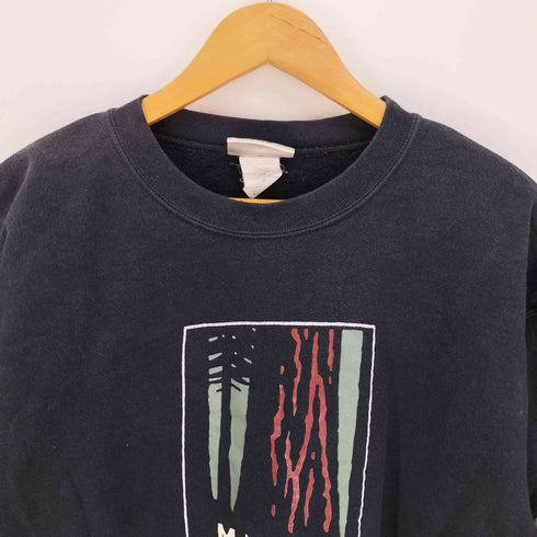 ヘインズ Hanes 90S メキシコ製 ULTIMATE COTTON Printpro MUIR WOODS プリント クルーネックスウェット メンズ import:S