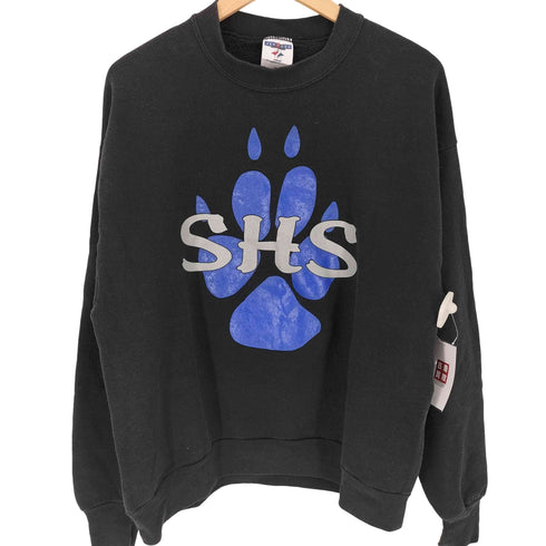 ジャージーズ JERZEES 00S USA製 SHS 肉球 プリント クルーネックスウェット メンズ import:L