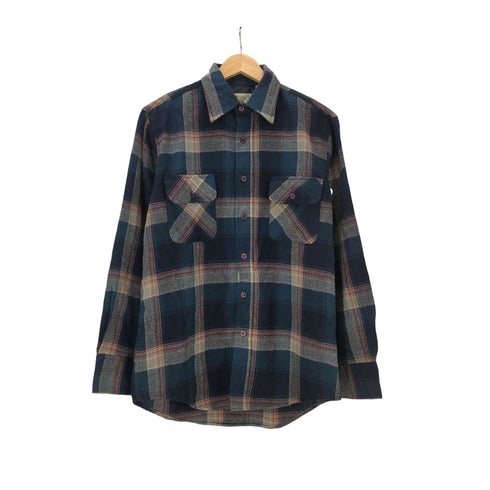 ペンフィールド Penfield 90S 襟芯 両フラップ ウール ナイロン L/S フランネル チェック シャツ メンズ import:M