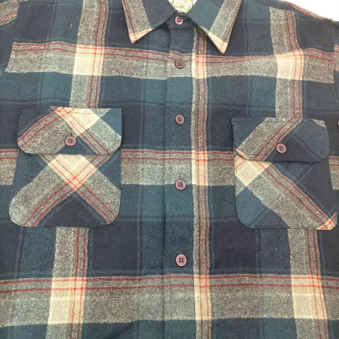ペンフィールド Penfield 90S 襟芯 両フラップ ウール ナイロン L/S フランネル チェック シャツ メンズ import:M