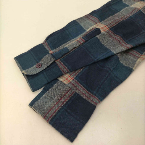 ペンフィールド Penfield 90S 襟芯 両フラップ ウール ナイロン L/S フランネル チェック シャツ メンズ import:M