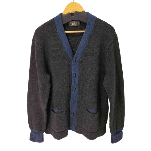 ダブルアールエルラルフローレン RRL RALPH LAUREN VARSITY INDIGO V-NECK CARDIGAN メンズ import:XL