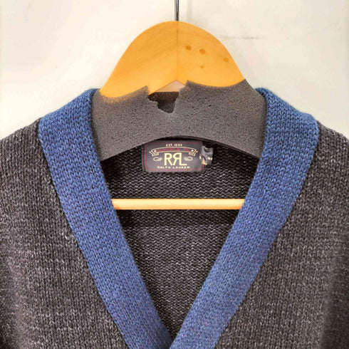 ダブルアールエルラルフローレン RRL RALPH LAUREN VARSITY INDIGO V-NECK CARDIGAN メンズ import:XL