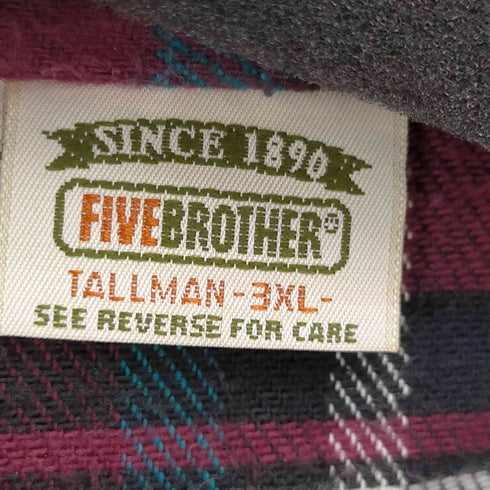 ファイブブラザー FIVE BROTHER 90S ヘビー フランネル L/S チェック シャツ メンズ TALLMAN 3XL