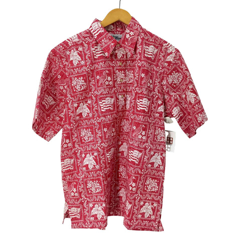 レインスプーナー Reyn Spooner ハワイ製 コットンポリ ボタンダウン アロハシャツ メンズ import:L