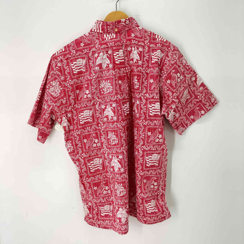 レインスプーナー Reyn Spooner ハワイ製 コットンポリ ボタンダウン アロハシャツ メンズ import:L