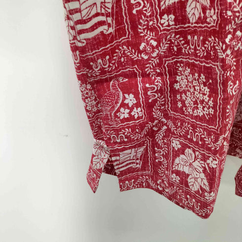 レインスプーナー Reyn Spooner ハワイ製 コットンポリ ボタンダウン アロハシャツ メンズ import:L