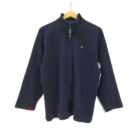 トミーヒルフィガー TOMMY HILFIGER ロゴ 刺繍 アクリル ポリ ジップアップ フリース ジャケット メンズ import:L
